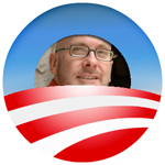 Rob's face in the Obama logo